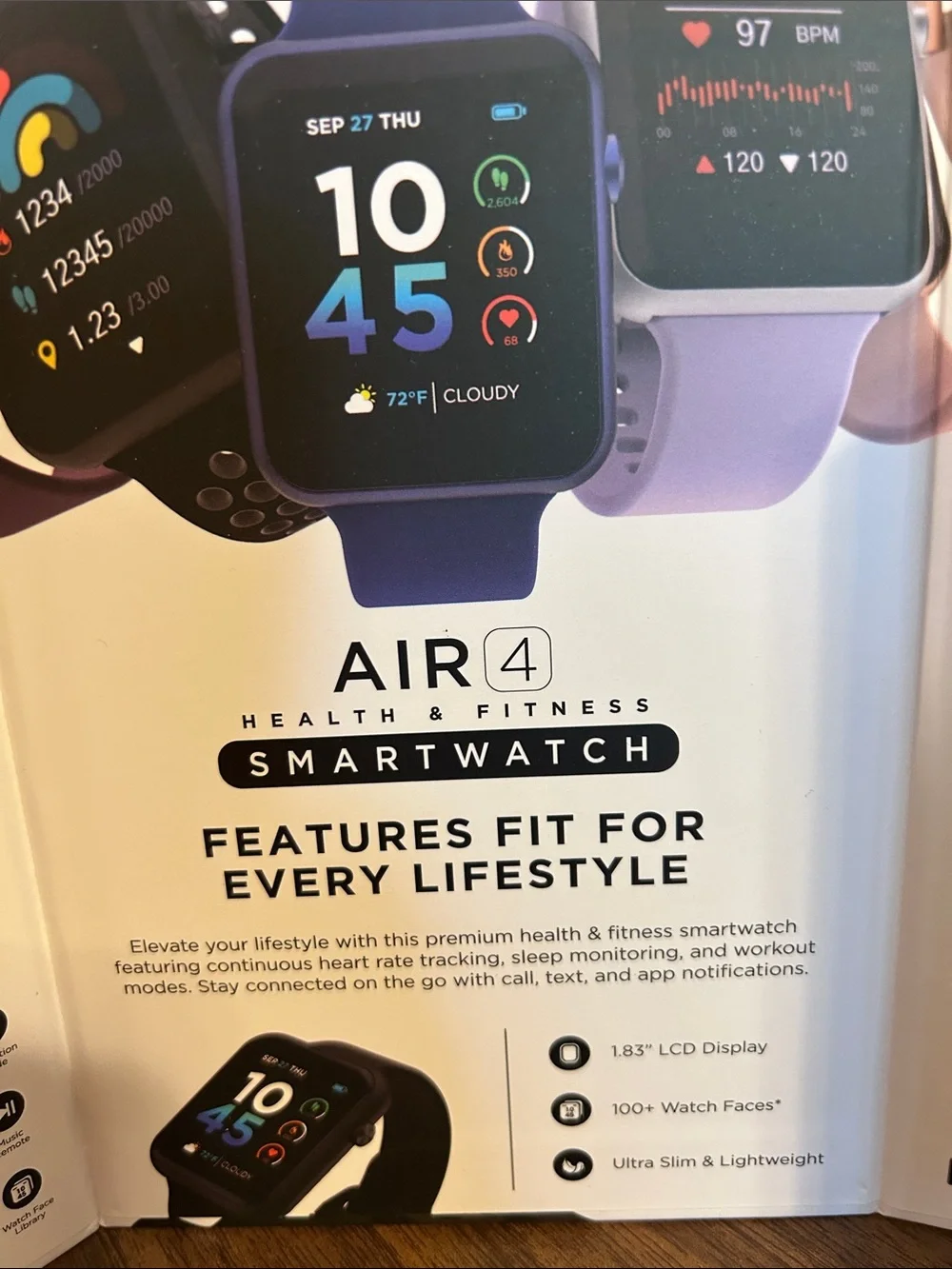 Air 4 Smartwatch in Black